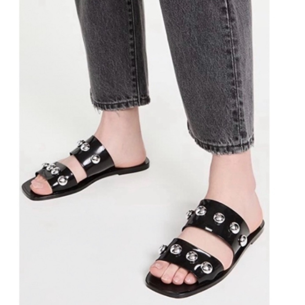Schutz Lizzie Slide Sandals Black Jelly
Size 10 Great Condition